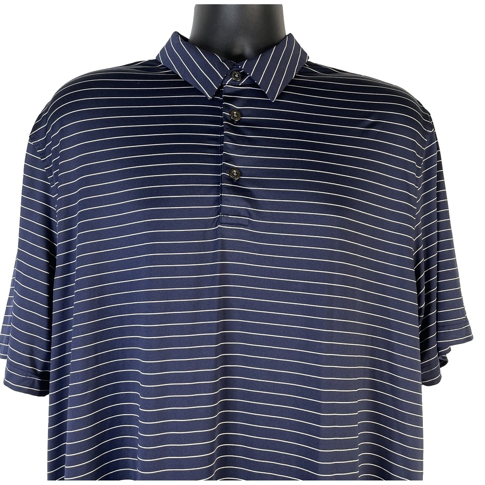 Chase 54 Polo Shirt Men's XL Blue White Striped Short Sleeve Golf Casual Outdoor